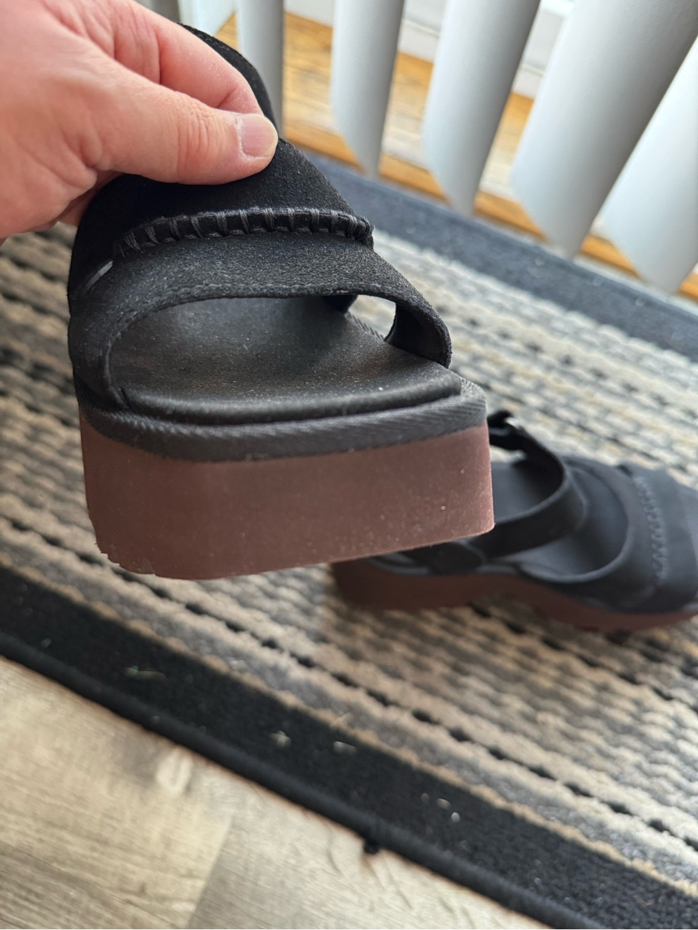 UGG New Heights Ankle Strap Heeled Platform Sandals - Picture 5 of 12